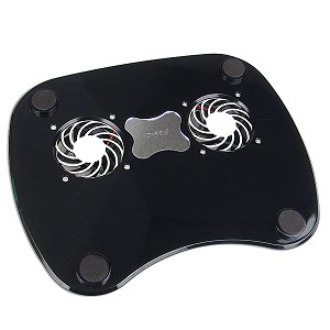 Notebook Cooler Pad w/2 70mm Fans & 2-Port USB Hub (Glossy Black